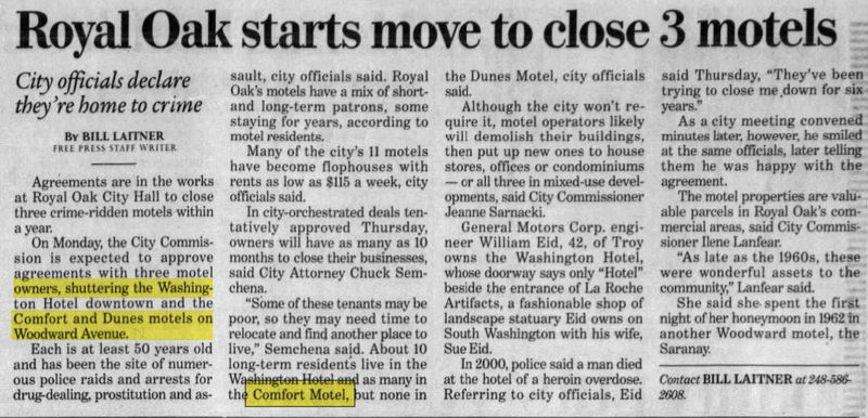 Washington Hotel - June 2002 Article (newer photo)